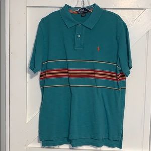 Polo by Ralph Lauren Striped Teal Blue Large